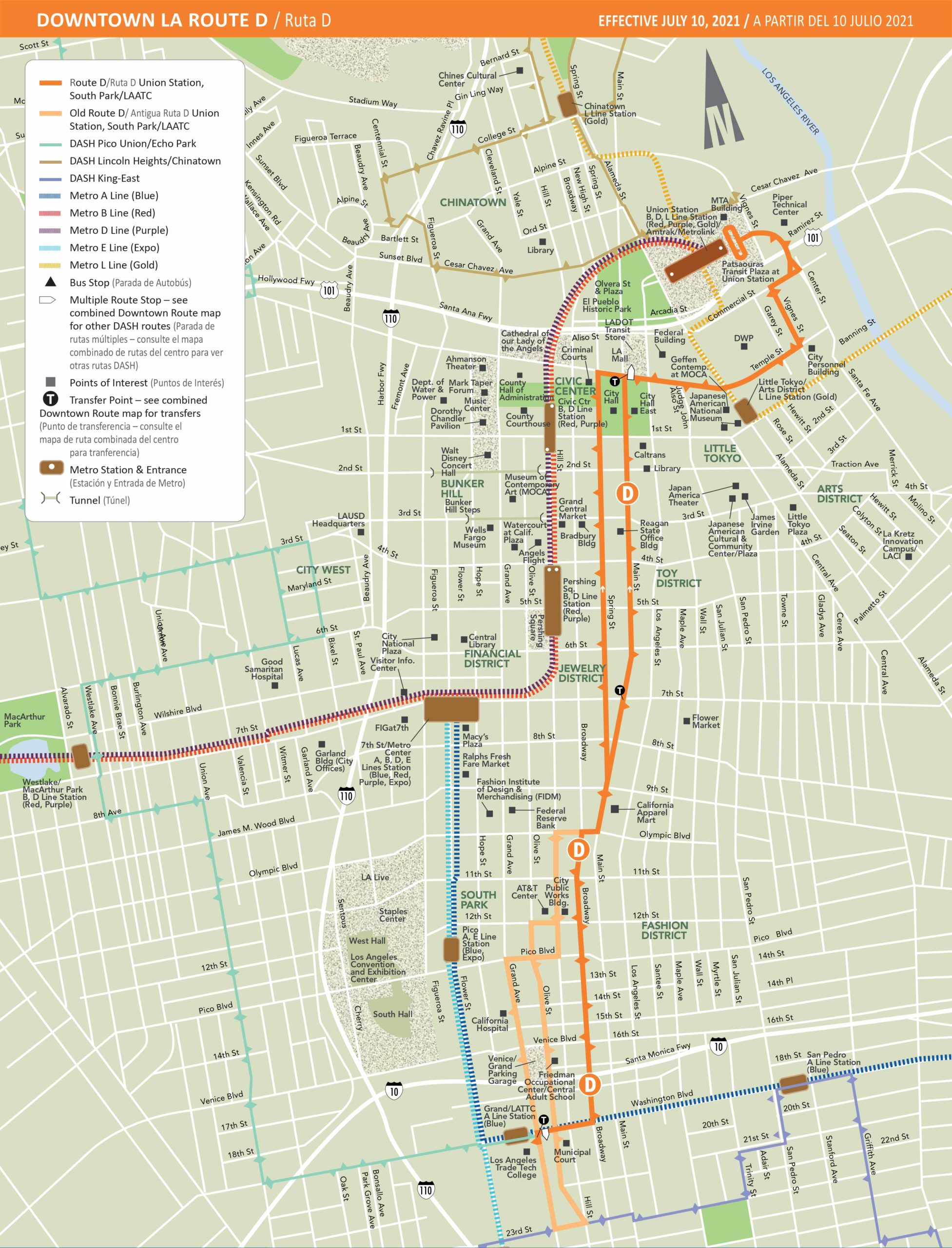 Map of DASH Downtown D